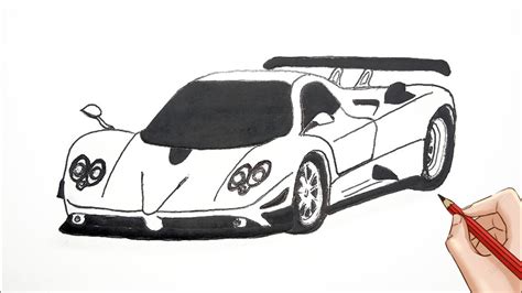 How To Draw A Pagani Drawing A Pagani Zonda F Step By Step Youtube