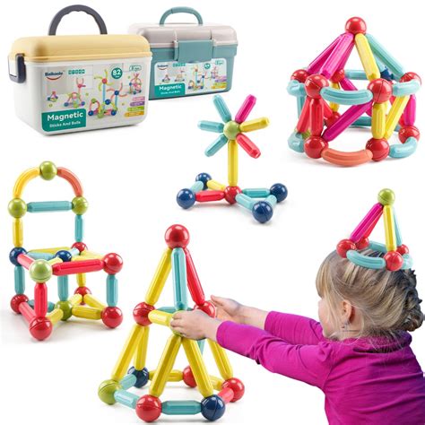 Deluxe Diy Flexible Magnet Rods Building Blocks Set Educational Stem