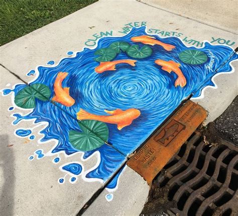 Pin by Tina Pritchard on storm drain art | Pavement art, Sidewalk art ...