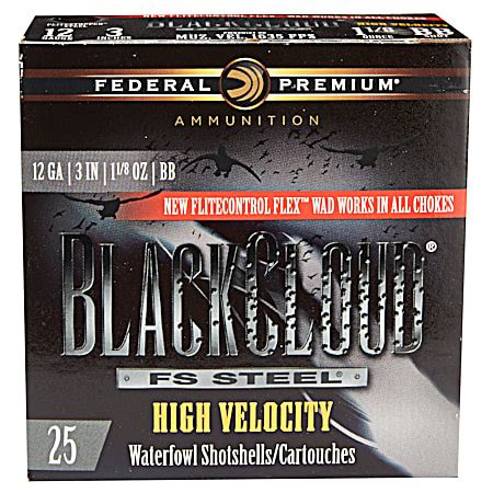 Gauge Black Cloud Fs Steel Waterfowl Shot Shotshells