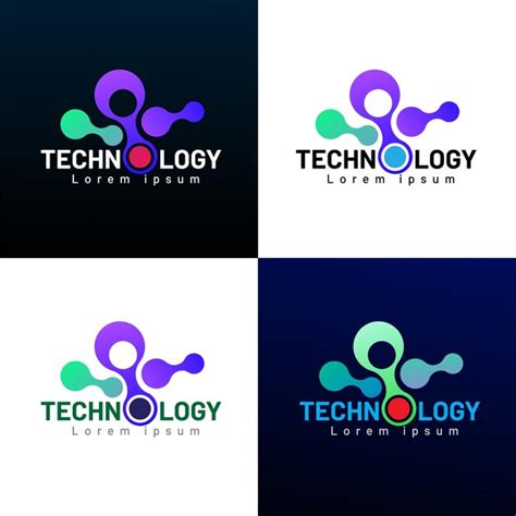 Concepto De Diseño De Logotipo De Tecnología Abstracta Vector Premium