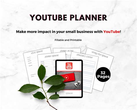 Youtube Content Strategy Planner Social Media Planner Printable Youtube