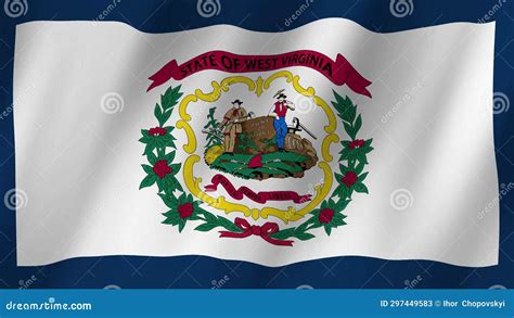 West Virginia Flag Flag Of West Virginia Footage Video Waving In Wind