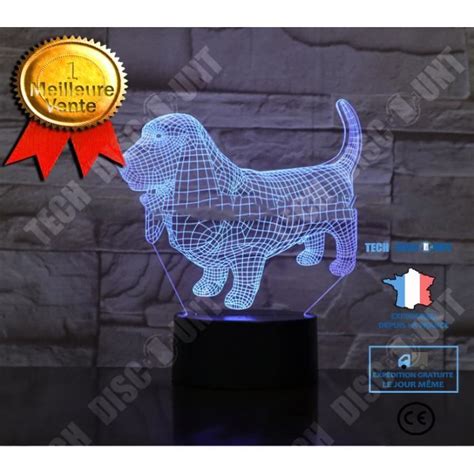 TD Décoratif USB Chien 7 Couleurs Télécommande Illusion Optique