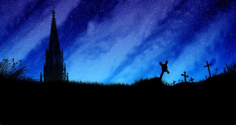 church, Night, Sky, Coffins, Grass, Stars, Space, Adobe Photoshop ...