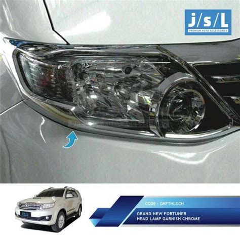 Promo Grand New Fortuner 2014 2015 Head Lamp Garnish Chrome Diskon 27