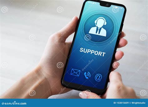 Support Customer Service Icon On Mobile Phone Screen Call Center