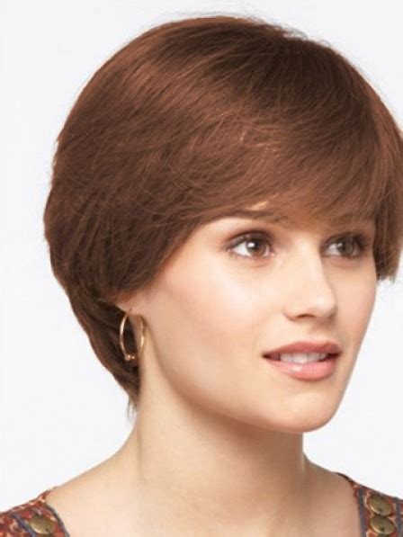 Short Straight Lace Front Human Hair Monofilament Wigs With Bangs Best Wigs Online Sale