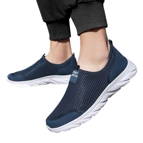 Men S Arch Support Slip On Loafers Breathable Walking Casual Orthopedic Sneakers Flats Walking