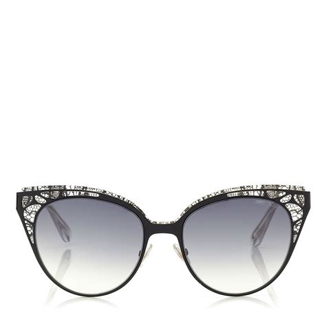 Black Rose Crystal Lace Sunglasses Estelle Eyewear Collection Jimmy Choo Accessories