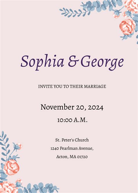 Elegant Traditional Wedding Invitation Template Edit Online