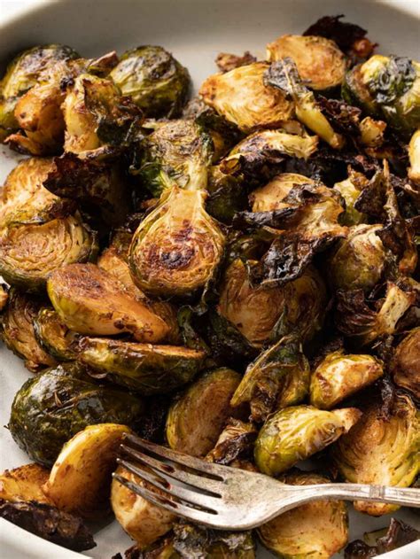 Crispy Baked Brussel Sprouts With Honey And Balsamic Bessie Bakes