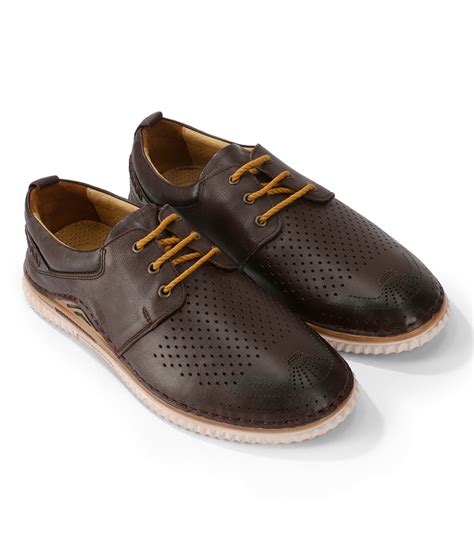 Men's Dark Brown Leather Casual Brogues Shoes