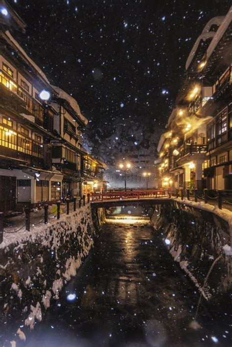 Shinkyo Red Bridge Under White Snow in Nikko Japan Stock Photo - Image ...