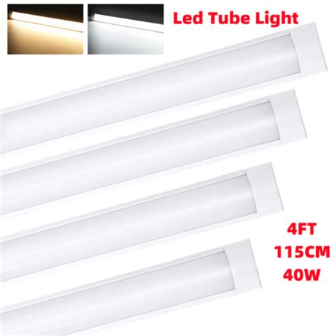 Ft Led Strip Lights Batten Tube Light Office Shop Garage Ceiling Lamp