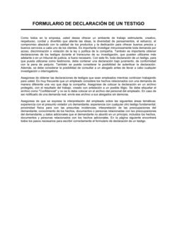 Formulario Para Declaraci N De Testigo Business In A Box