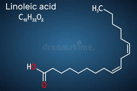 Linoleic Acid LA Molecule Omega 6 Polyunsaturated Fatty Acid Stock