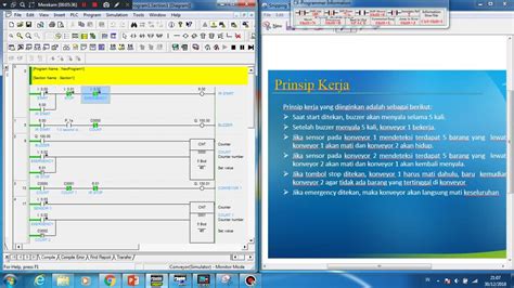 Program Simulasi Plc Rangkaian Conveyor Menggunakan Kombinasi Cx Programmer Dengan Cx Designer