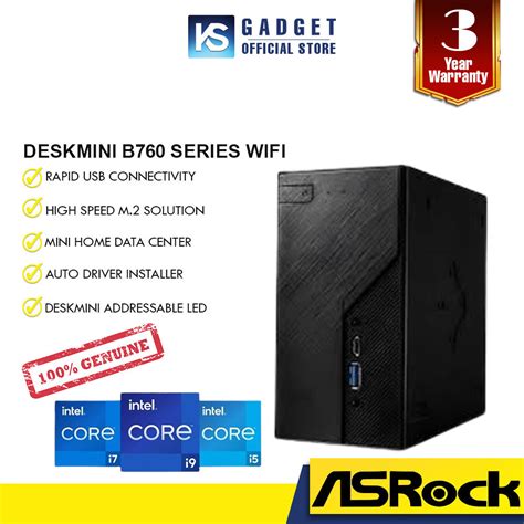 Asrock DeskMini B760 Mini Barebone PC LGA1700 DDR4 Supports 14th