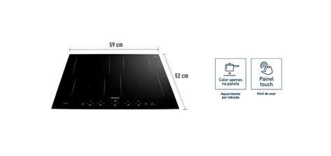 Cooktop de Indução Panasonic 4 Zonas Painel Touch Preto Loja Online