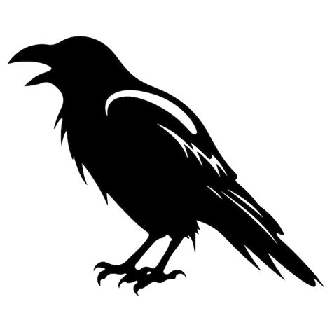 Premium Vector A Black Crow With A Black Outline Of A Crow On The