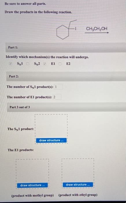 Solved Be Sure To Answer All Parts Draw The Products In The