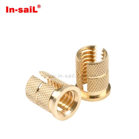 E Z Press Threaded Insert For Plastic Flanged Brass Br E