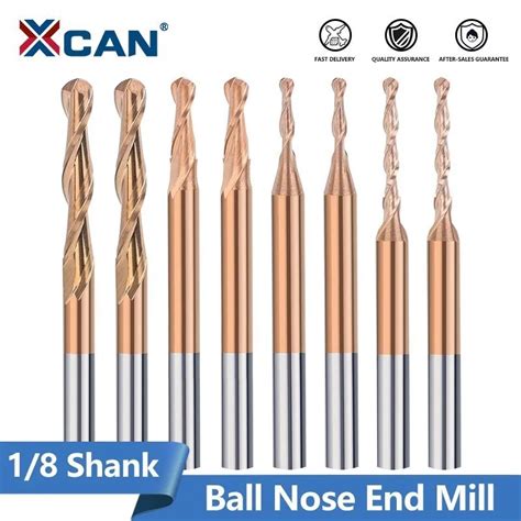 Xcan Ball Nose End Mill Flute Cnc Spiral Router Bit Mm Shank