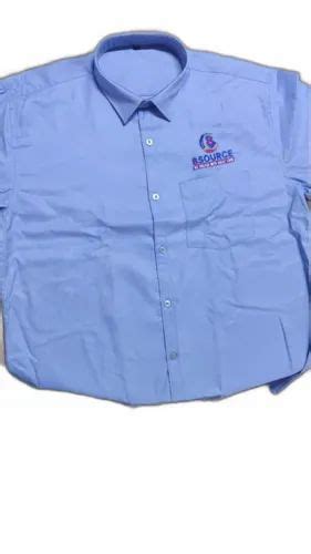 Cotton Gender Men Sky Blue Corporate Uniform Shirt For Office Size