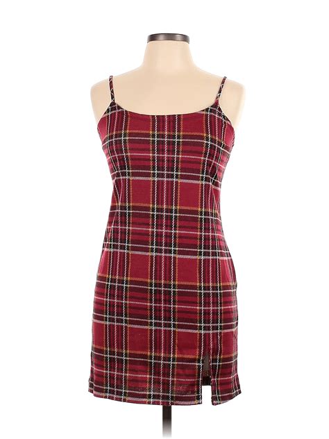 Rue21 Plaid Multi Color Burgundy Casual Dress Size L 48 Off Thredup