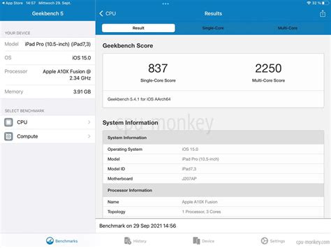 Apple A10X Fusion Benchmark, Test and specs