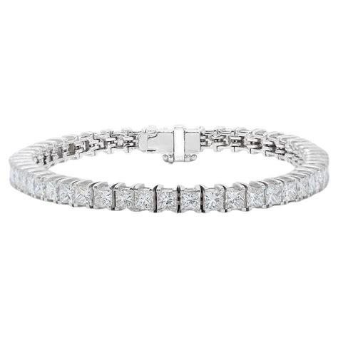 Mesmerizing 13 50ct Tennis Bracelet In 18k White Gold For Sale At 1stdibs