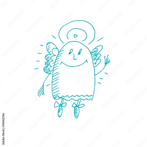 cute angel sketch vector illustration Stock Vector | Adobe Stock