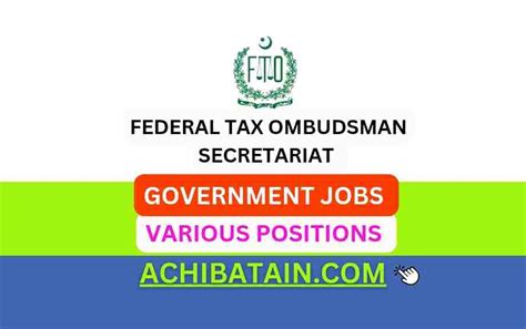 Exciting Federal Tax Ombudsman Secretariat Jobs For Qualified