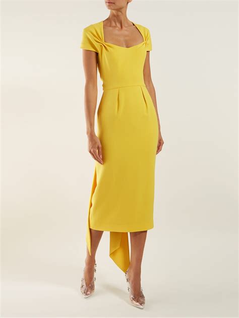 Stella Mccartney Amal Tie Back Crepe Dress Cocktail Evening Dresses