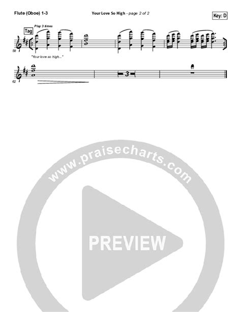 Your Love So High Fluteoboe Sheet Music Pdf Hillsong Worship Praisecharts