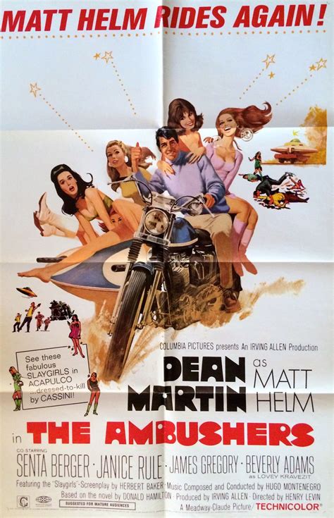 Dean Martin As Matt Helm In The Ambushers Original Movie Poster Movie