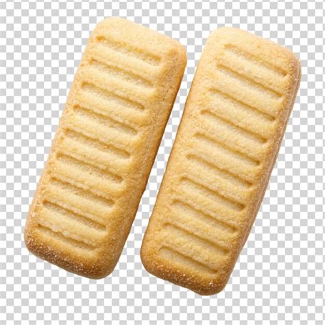 Premium PSD Two Parallel Butter Shortbread Finger Biscuits Isolated