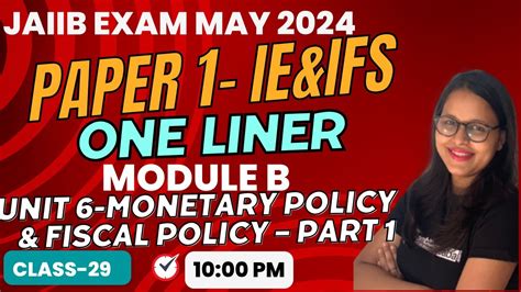 Jaiib May Jaiib One Liner Series Ie Ifs Module B Unit