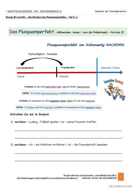 Plusquamperfekt Deutsch Daf Arbeitsbl Tter Pdf Doc