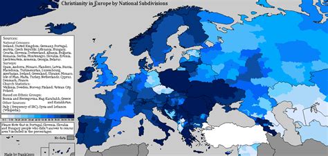 Christianity In Europe By National Subdivisions 1175 X 560 Oc R