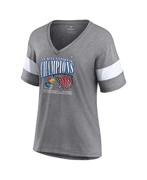 Fanatics Womens Heathered Gray Kansas Jayhawks 2022 Ncaa Mens