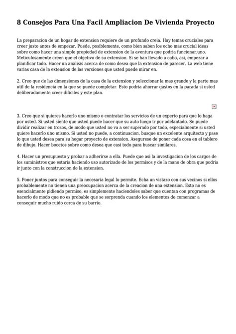 8 Consejos Para Una Facil Ampliacion De Vivienda Proyecto PDF