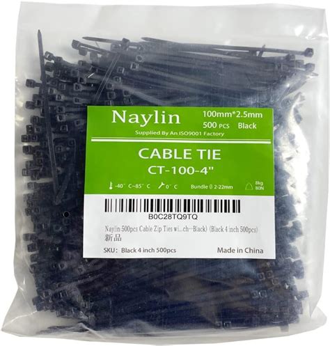 Amazon Naylin 500pcs Cable Zip Ties Heavy Duty Premium Plastic