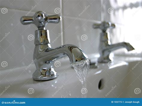 Running Water Bathroom Taps Stock Image Image Of Pure Plumbing 103773