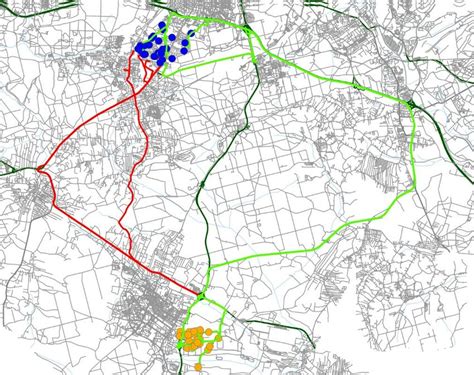 Concept of two different freight transport routes [25] | Download ...