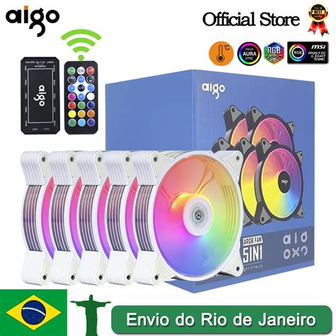 Aigo Ar12 Branco 120mm Rgb Ventilador Ventilador Computador Gamer Caso