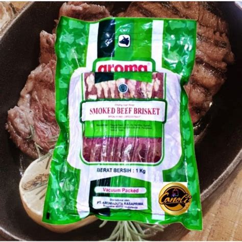 Jual Aroma Beef Bacon Kg Smoked Beef Brisket Kg Shopee Indonesia