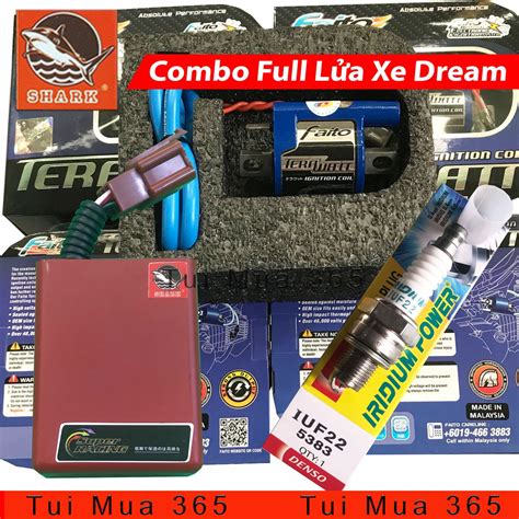 Combo IC Shark và Mobin Sườn Faito Bugi Denso IUF 22 Độ Lửa Mạnh Dream