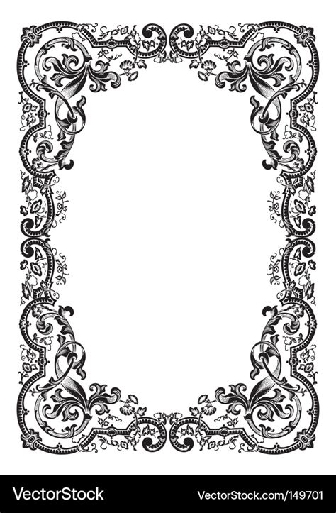 Antique frame engraving Royalty Free Vector Image